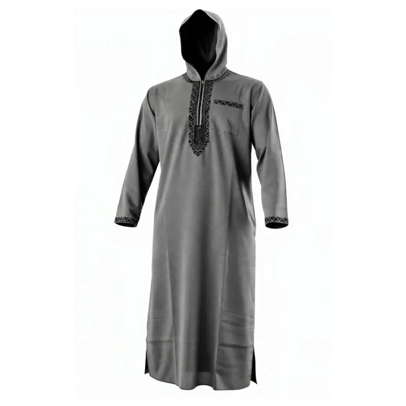 Grå thobe med hætte