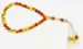 Flammenfarbenes Glas-Tasbih mit 33 Perlen