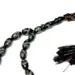 Sort håndlavet luksus tasbih med ægte sølv, 33 perler