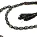 Sort håndlavet luksus tasbih med ægte sølv, 33 perler
