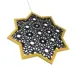 Stor Træ stjerne,  2 stk. Sort og Guld