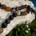 Tigers Eye Tasbih mit Achat-Steinen, 33 Perlen