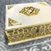 Stor Koran Gaveæske i cremehvid med Guld Detaljer