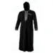 Sort thobe med hætte