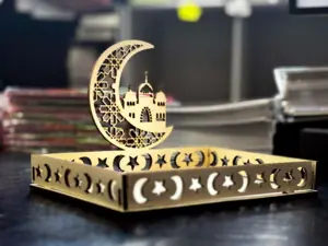 Eid og Ramadan Serveringsbakker i Træ, 2 stk