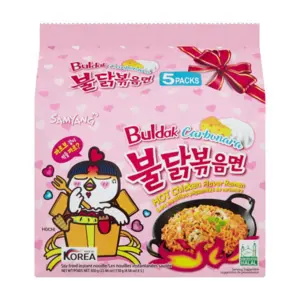 Buldak Nudler hot chicken carbonara, 5 packs