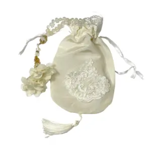 Tasbih 99 perler i gavepose, hvid