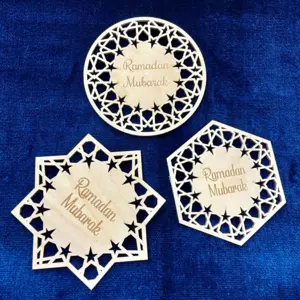 Ramadan Mubarak Luksus Træpynt Sæt (Håndlavet)