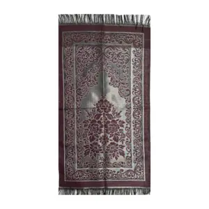 Ottoman bedetæppe i sølv og lilla farve