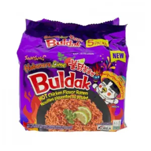 Buldak Nudler hot chicken Habanero Lime, 5 packs