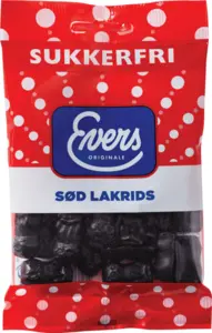 Sød Lakrids - Evers 70 gr (sukkerfri) (bedst før 01-2026)
