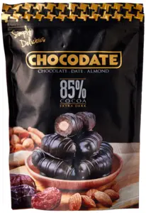 Chokolade dadler Ekstra mørk 85% fra Chocodate 90g