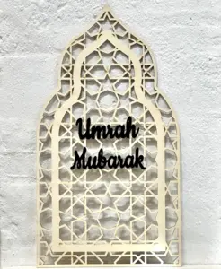 Stor Umrah Mubarak Mihrab træpynt