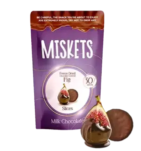 Mælkechokolade -Overtrukne Frysetørret Fig Miskets 80g