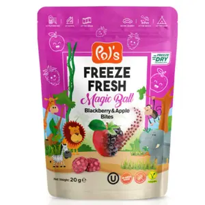 Frysetørrede Magiske Bolde Af Brombær Og Æble Pol's 20g (Vegan)