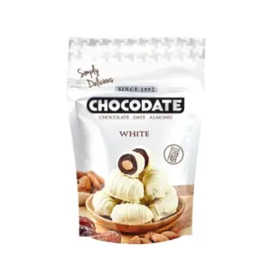Chocodate white, almond, 90g