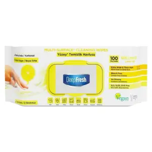 DeepFresh Multi-Surface Rengøringsklude, Lemon oil Duft, 100 stk