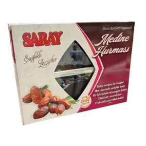 Saray Glutenfri Chokoladeovertrukne Dadler, 280g.